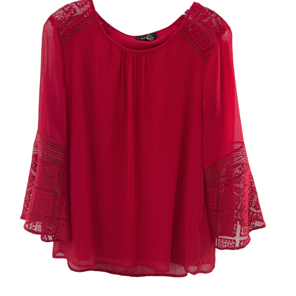 Alyx Long Statement Sleeves Blouse Red Size Large